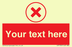 Custom red background, red cross in circle sign